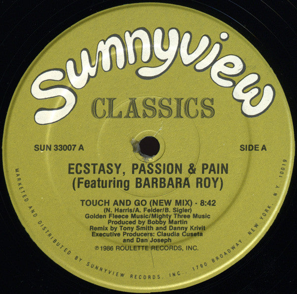 Ecstasy, Passion & Pain Featuring Barbara Roy : Touch And Go (12", RE)