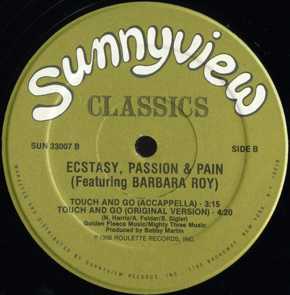 Ecstasy, Passion & Pain Featuring Barbara Roy : Touch And Go (12", RE)