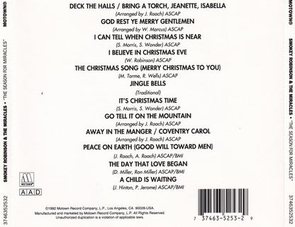 Smokey Robinson & The Miracles* : The Season For Miracles (CD, Album, RE)