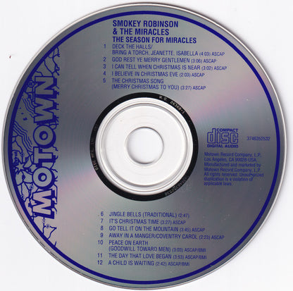 Smokey Robinson & The Miracles* : The Season For Miracles (CD, Album, RE)
