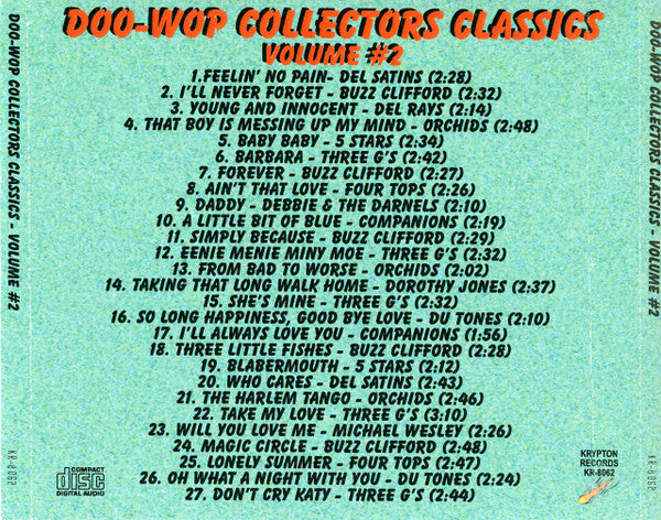 Various : Doo-Wop Collectors Classics Volume #2 (CDr, Comp)