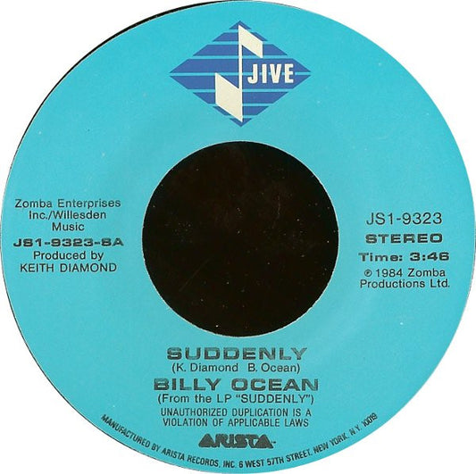 Billy Ocean : Suddenly / Lucky Man (7", Single)
