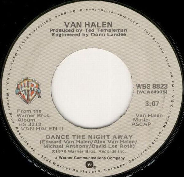 Van Halen : Dance The Night Away (7", Single, Jac)