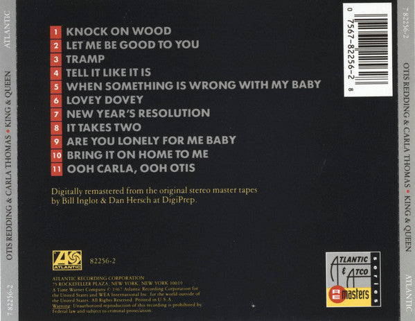 Otis Redding & Carla Thomas : King & Queen (CD, Album, RE, RM, RP, Cin)