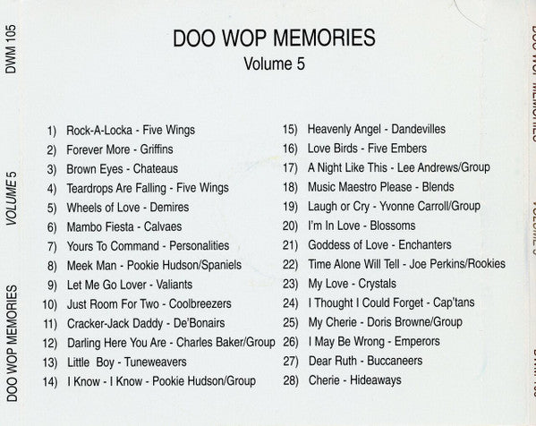 Various : Doo Wop Memories Presents Volume 5 (CD, Comp)