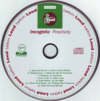 Incognito : Positivity (CD, Album, RP)