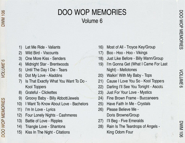 Various :  Doo Wop Memories Presents Volume 6 (CD, Comp)