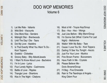 Various :  Doo Wop Memories Presents Volume 6 (CD, Comp)