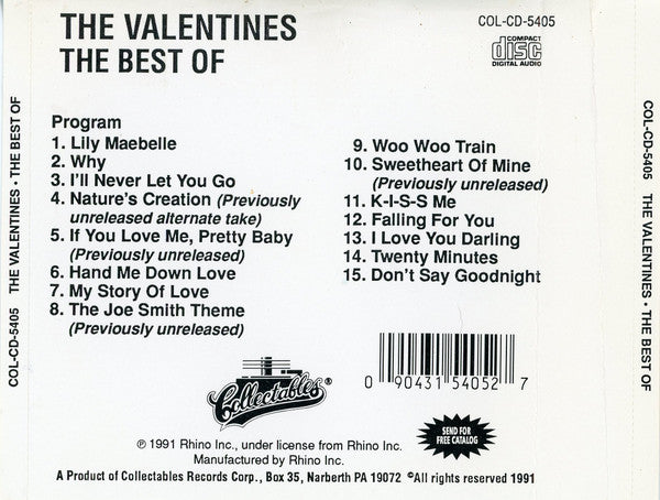The Valentines : The Best Of The Valentines (CD, Comp, RE)