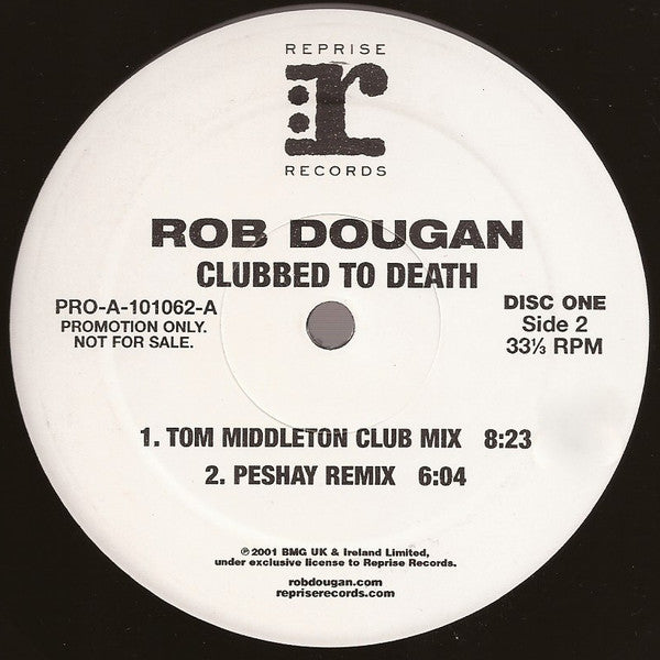 Rob Dougan : Clubbed To Death (2x12", Promo)