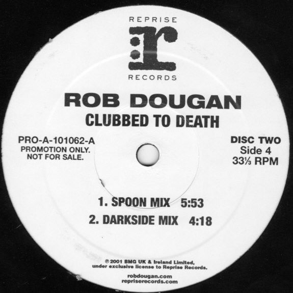 Rob Dougan : Clubbed To Death (2x12", Promo)
