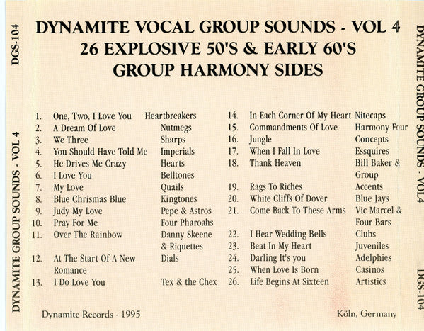 Various : Dynamite Vocal Group Sounds Vol. 4 : 26 Explosive Group Harmony Sides! (CD, Comp)