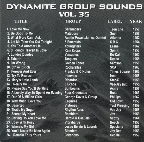 Various : Dynamite Group Sounds Vol. 35 - 26 Explosive Group Harmony Sides (CD, Comp)