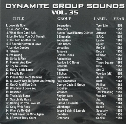 Various : Dynamite Group Sounds Vol. 35 - 26 Explosive Group Harmony Sides (CD, Comp)