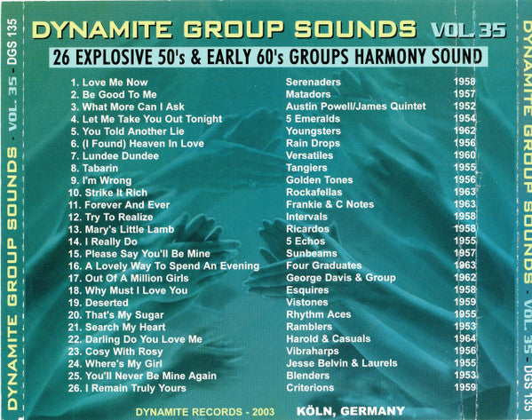 Various : Dynamite Group Sounds Vol. 35 - 26 Explosive Group Harmony Sides (CD, Comp)