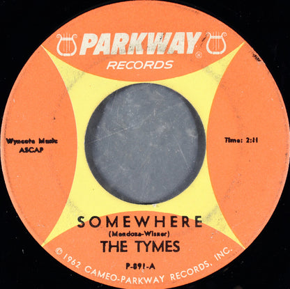 The Tymes : Somewhere (7", Single)