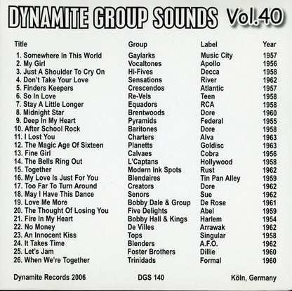 Various : Dynamite Group Sounds Vol. 40 - 26 Explosive Group Harmony Sides  (CD, Comp)