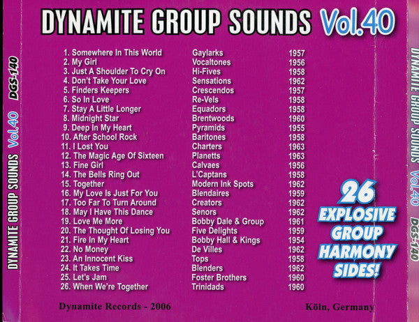 Various : Dynamite Group Sounds Vol. 40 - 26 Explosive Group Harmony Sides  (CD, Comp)