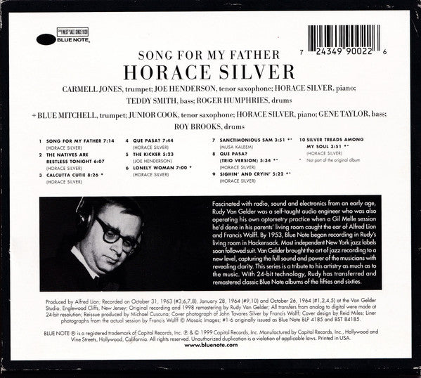 The Horace Silver Quintet : Song For My Father (CD, Album, RE, RM, O-c)