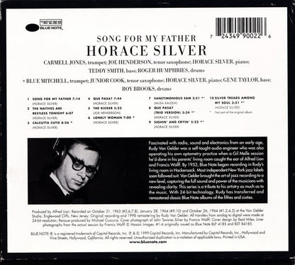The Horace Silver Quintet : Song For My Father (CD, Album, RE, RM, O-c)