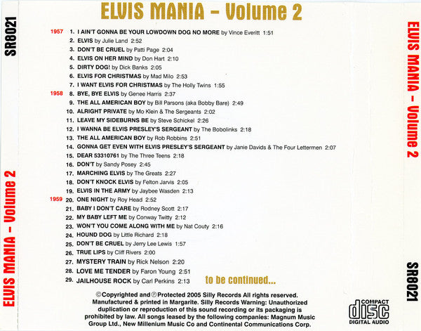Various : Elvis Mania - Volume 2 (CD, Comp)