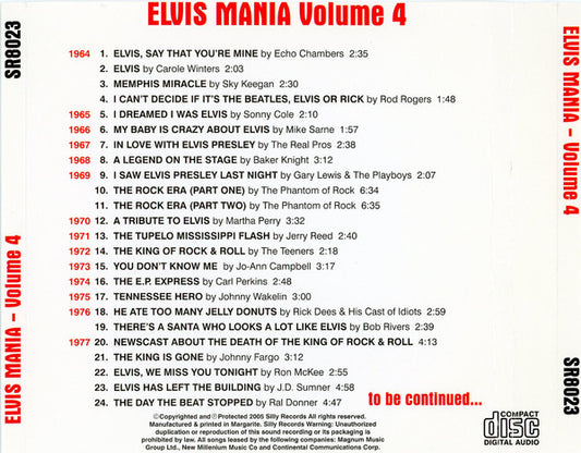 Various : Elvis Mania - Volume 4 (CD, Comp)
