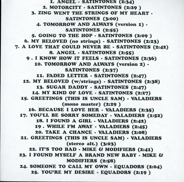 Various : Doo-Wops From The Motor City (CDr, Comp)