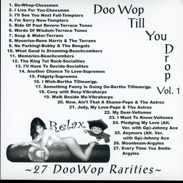 Various : Doo Wop Till You Drop Relax Vol. 1 - 27 Doo Wop Rarities (CD, Comp)
