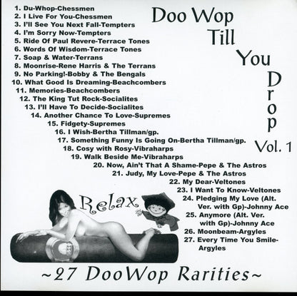 Various : Doo Wop Till You Drop Relax Vol. 1 - 27 Doo Wop Rarities (CD, Comp)