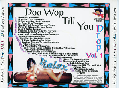 Various : Doo Wop Till You Drop Relax Vol. 1 - 27 Doo Wop Rarities (CD, Comp)