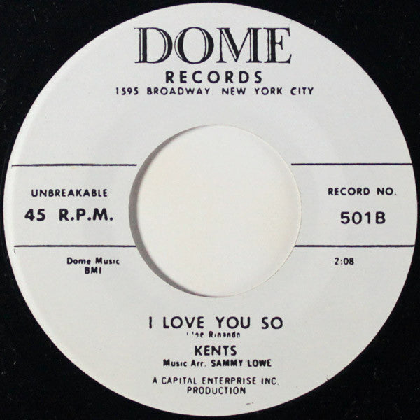 The Kents (2) : Happy Beat / I Love You So (7", Single, RE)