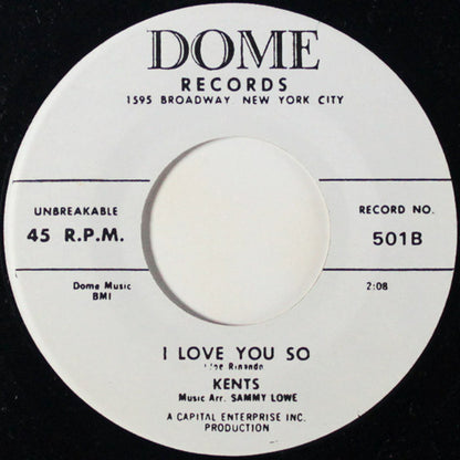 The Kents (2) : Happy Beat / I Love You So (7", Single, RE)