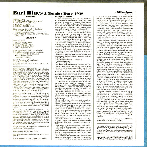 Earl Hines : A Monday Date: 1928 (LP, Comp)