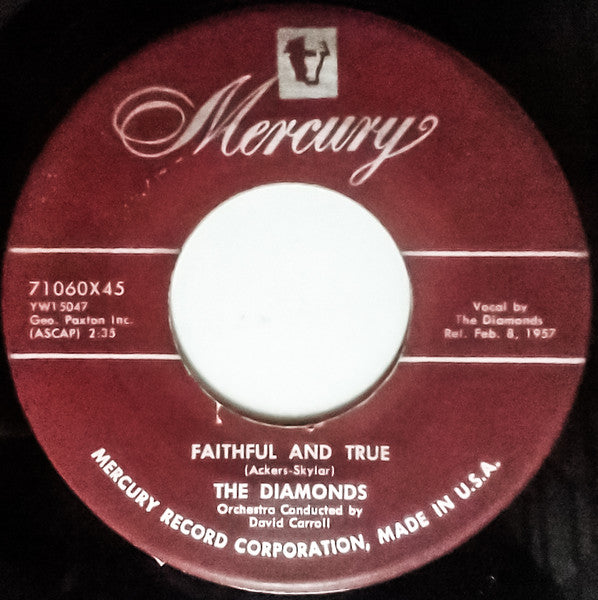 The Diamonds : Little Darlin' / Faithful And True (7", Single, Scr)