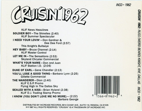 Various : Cruisin' 1962 (CD, Comp)