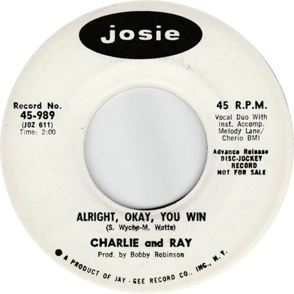 Charlie And Ray : I'm So Happy I Could Shout (7", Promo)