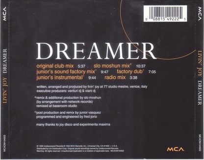 Livin' Joy : Dreamer (CD, Maxi)