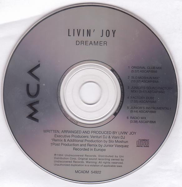 Livin' Joy : Dreamer (CD, Maxi)