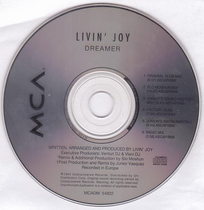 Livin' Joy : Dreamer (CD, Maxi)