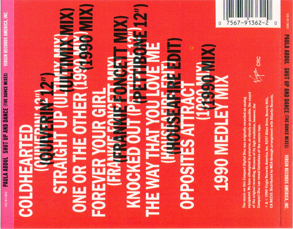 Paula Abdul : Shut Up And Dance (The Dance Mixes) (CD, Comp, Club)