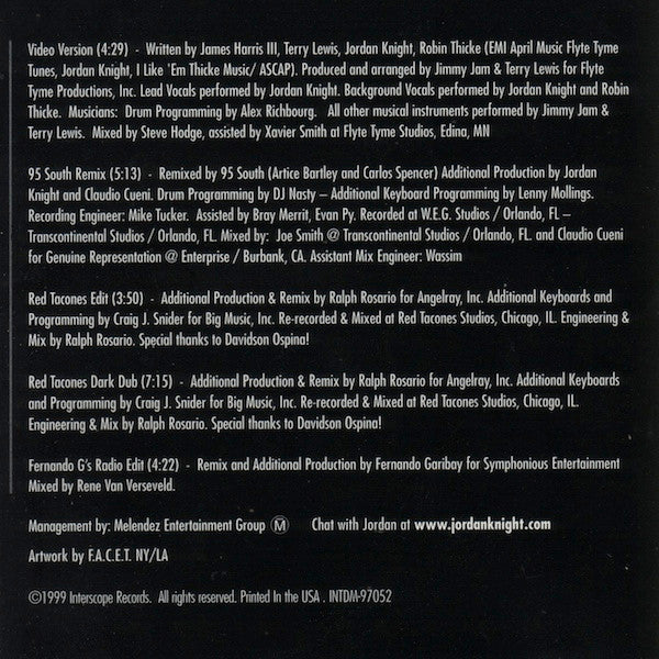 Jordan Knight : Give It To You (CD, Maxi)