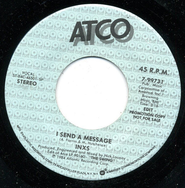 INXS : I Send A Message (7", Promo)