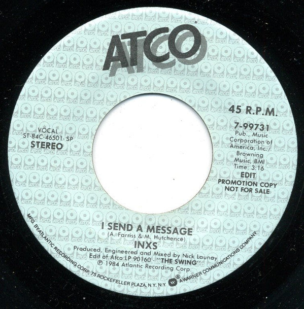 INXS : I Send A Message (7", Promo)