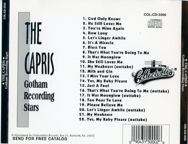 The Capris (2) : Gotham Recording Stars (CD, Comp)