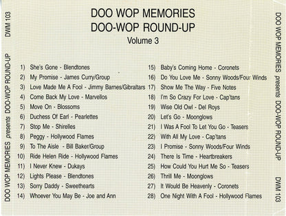 Various : Doo Wop Memories Volume 3 Doo-Wop Round-Up (CD, Comp)