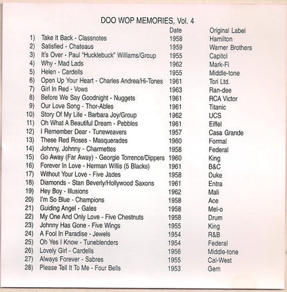 Various : Doo Wop Memories Vol. 4 (CD, Comp)
