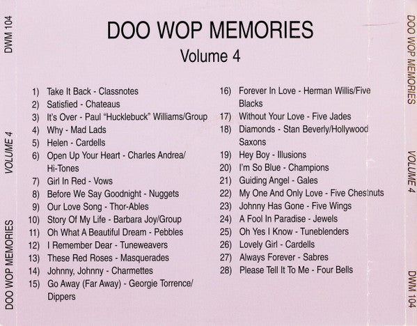 Various : Doo Wop Memories Vol. 4 (CD, Comp)