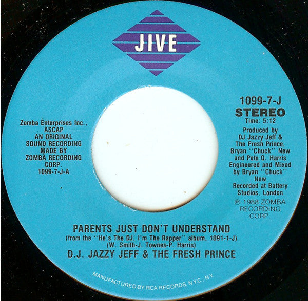 D.J. Jazzy Jeff & The Fresh Prince* : Parents Just Don't Understand (7", Single)