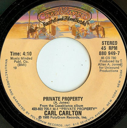 Carl Carlton : Private Property (7", Styrene)