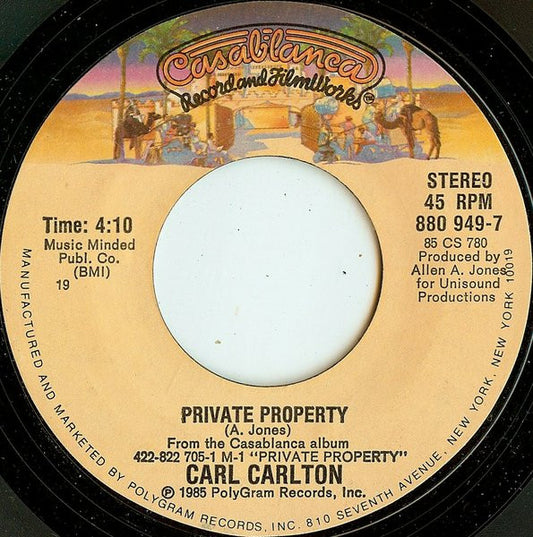 Carl Carlton : Private Property (7", Styrene)